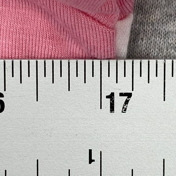 Blouse Womens Small Pink White Floral Top Long Sleeve Round Neck Curved Hemline - Picture 10 of 11